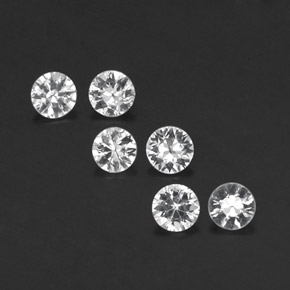 Pedras preciosas de safira branco natural de  ct, corte redondo, VVS-VS