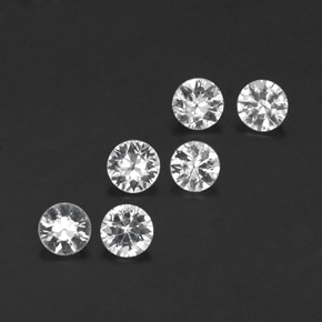 Pedras preciosas de safira branco natural de  ct, corte redondo, VVS-VS