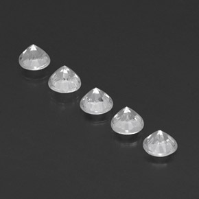 Pedras preciosas de safira branco natural de  ct, corte redondo, VVS-VS