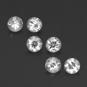 Pedras preciosas de safira branco natural de  ct, corte redondo, VVS-VS