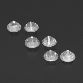 Pedras preciosas de safira branco natural de  ct, corte redondo, VVS-VS