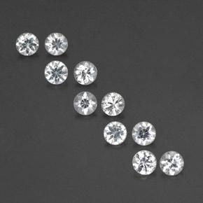 Pedras preciosas de safira branco natural de  ct, corte redondo, VVS-VS
