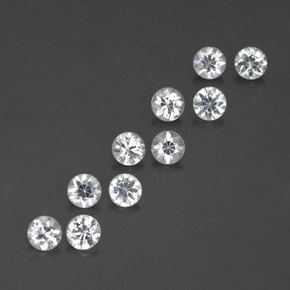 Pedras preciosas de safira branco natural de  ct, corte redondo, VVS-VS