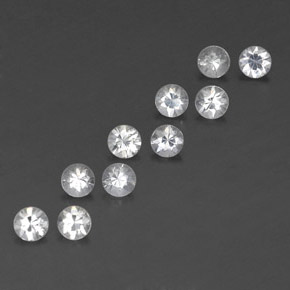 Pedras preciosas de safira branco natural de 1,63 ct, corte redondo, VVS-VS