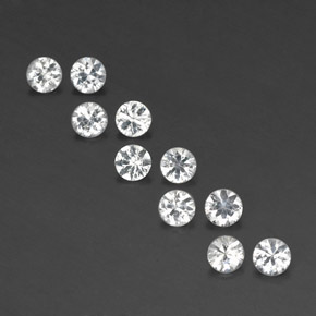 Pedras preciosas de safira branco natural de  ct, corte redondo, VVS-VS