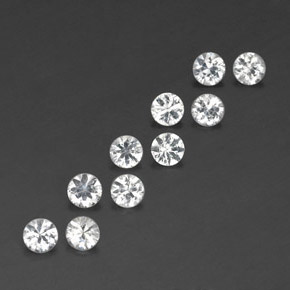 Pedras preciosas de safira branco natural de  ct, corte redondo, VVS-VS