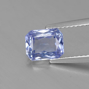 Safira azul natural 1,77ct, corte esmeralda, VS