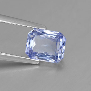 Safira azul natural 1,77ct, corte esmeralda, VS