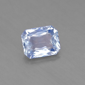 Safira azul natural 1,72ct, corte esmeralda, VS