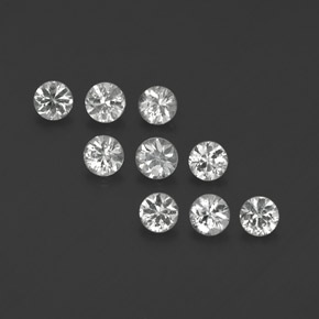 Pedras preciosas de safira branco natural de  ct, corte redondo, VVS-VS