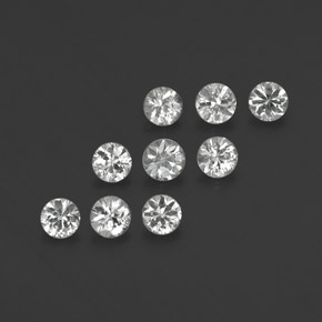 Pedras preciosas de safira branco natural de  ct, corte redondo, VVS-VS