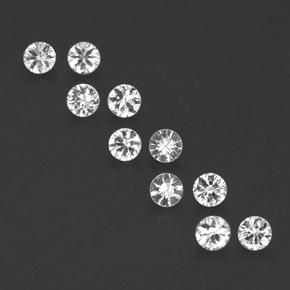 Pedras preciosas de safira branco natural de  ct, corte redondo, VS
