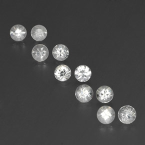 Pedras preciosas de safira branco natural de 1,84 ct, corte redondo, VVS-VS