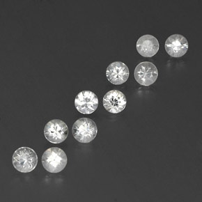 Pedras preciosas de safira branco natural de 1,84 ct, corte redondo, VVS-VS