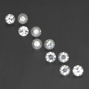 Pedras preciosas de safira branco natural de 1,74 ct, corte redondo, VVS-VS