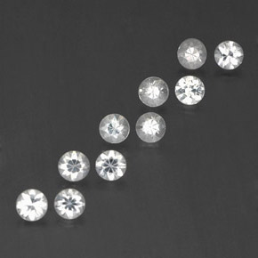 Pedras preciosas de safira branco natural de 1,74 ct, corte redondo, VVS-VS