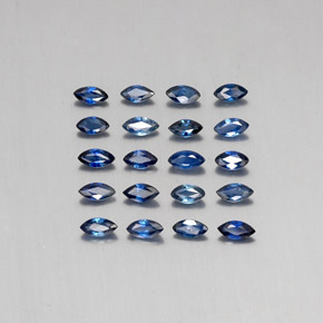 Pedras preciosas de safira azul natural de 1,96 ct, marquise, VS