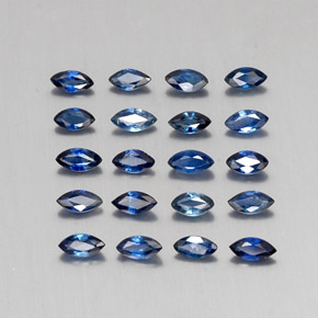 Pedras preciosas de safira azul natural de 1,96 ct, marquise, VS