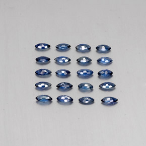 Pedras preciosas de safira azul natural de 1,96 ct, marquise, VS