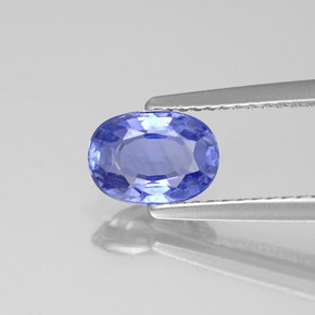 Safira azul natural 1,17ct, corte oval, VS