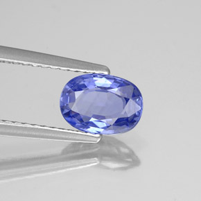 Safira azul natural 1,17ct, corte oval, VS