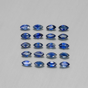 Pedras preciosas de safira azul natural de 1,76 ct, marquise, VS