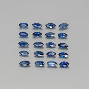 Pedras preciosas de safira azul natural de  ct, marquise, VS