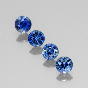 Pedras preciosas de safira azul natural de  ct, corte redondo, VVS-VS