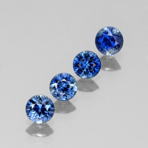 Pedras preciosas de safira azul natural de  ct, corte redondo, VVS-VS