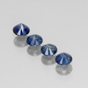Pedras preciosas de safira azul natural de  ct, corte redondo, VVS-VS