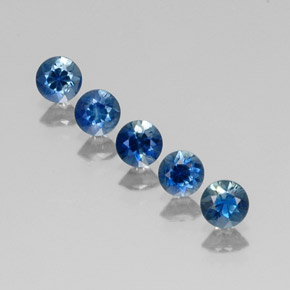 Pedras preciosas de safira azul natural de  ct, corte redondo, VVS-VS