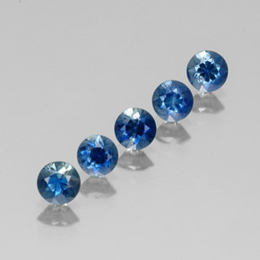 Pedras preciosas de safira azul natural de  ct, corte redondo, VVS-VS