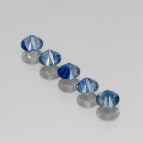 Pedras preciosas de safira azul natural de  ct, corte redondo, VVS-VS