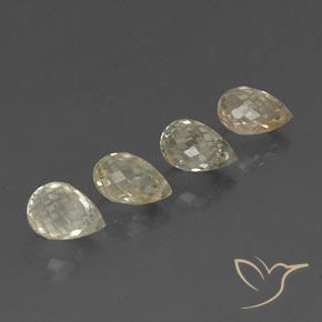 Pedras preciosas de Safira Amarelo Esverdeado Claro natural de 3.80 ct, Briolette, VVS-VS