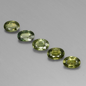 Pedras preciosas de safira verde natural de 2,69 ct, corte oval, VVS-VS