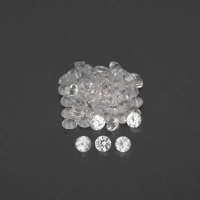 Pedras preciosas de safira branco natural de  ct, corte redondo, VVS-VS