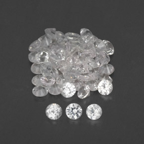 Pedras preciosas de safira branco natural de  ct, corte redondo, VVS-VS