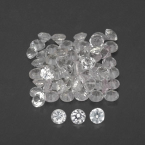 Pedras preciosas de safira branco natural de  ct, corte redondo, VVS-VS