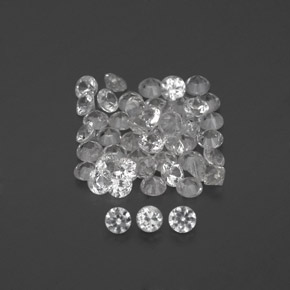 Pedras preciosas de safira branco natural de  ct, corte redondo, VVS-VS