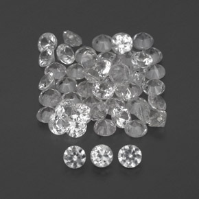 Pedras preciosas de safira branco natural de  ct, corte redondo, VVS-VS
