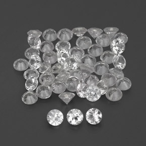 Pedras preciosas de safira branco natural de  ct, corte redondo, VVS-VS