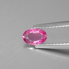 Safira rosa natural 0,46ct, corte oval, VVS-VS