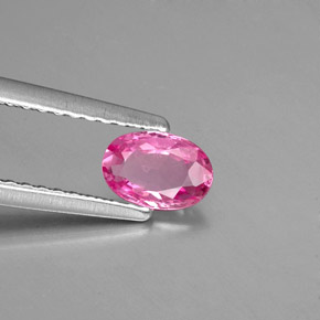 Safira rosa natural 0,46ct, corte oval, VVS-VS