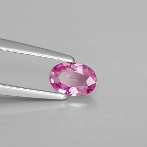 Safira rosa natural 0,46ct, corte oval, VS