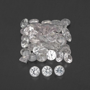 Pedras preciosas de safira branco natural de  ct, corte redondo, VS