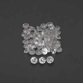Pedras preciosas de safira branco natural de  ct, corte redondo, VVS-VS