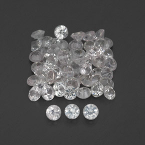 Pedras preciosas de safira branco natural de  ct, corte redondo, VVS-VS