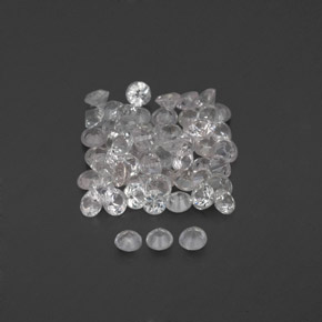 Pedras preciosas de safira branco natural de  ct, corte redondo, VVS-VS