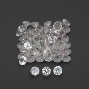 Pedras preciosas de safira branco natural de  ct, corte redondo, VVS-VS