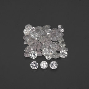 Pedras preciosas de safira branco natural de  ct, corte redondo, VVS-VS